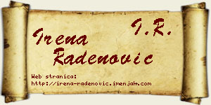 Irena Radenović vizit kartica